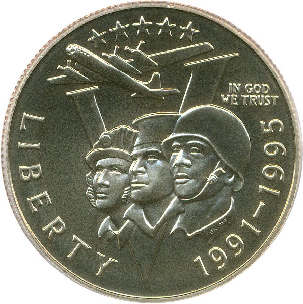 image for: 1991-95-P 50c PCGS MS69 (W.W. II)