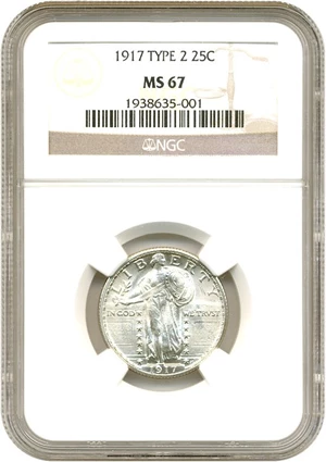 image for: 1917 25c NGC MS67 (Type 2)