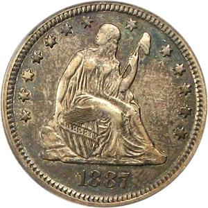 image for: 1887 25c PCGS/CAC XF45