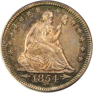 image for: 1854 25c PCGS Secure/CAC Proof 64 (Arrows)