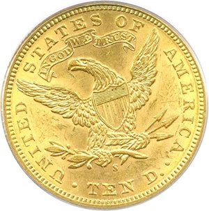 image for: 1898-S $10 PCGS MS62