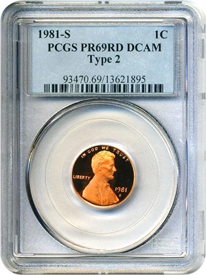 image for: 1981-S 1c PCGS Proof 69 RD DCameo (Type 2)