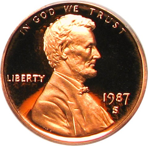 image for: 1987-S 1c PCGS Proof 70 RD DCameo