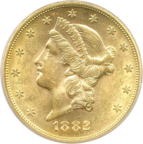 image for: 1882-S $20 PCGS MS61