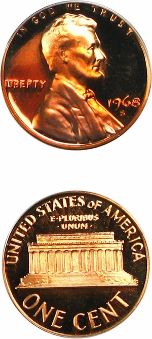 image for: 1968-S 1c PCGS Proof 69 RD DCameo