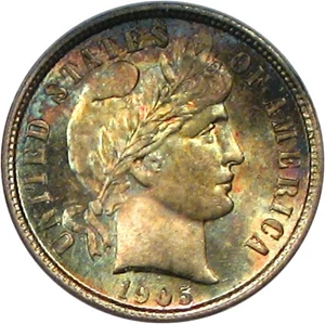 image for: 1905-S 10c PCGS/CAC MS66 * Color *