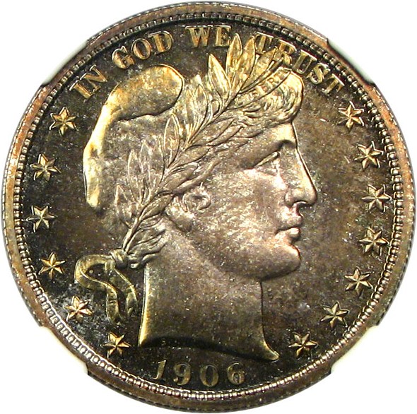 image for: 1906 50c NGC Proof 67  * Color *
