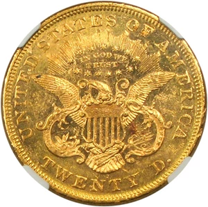 image for: 1872 $20 NGC/CAC MS61+ PL