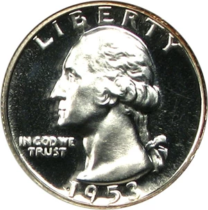 image for: 1953 25c NGC Proof 66 Cameo
