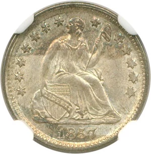image for: 1857 H10c NGC/CAC MS65