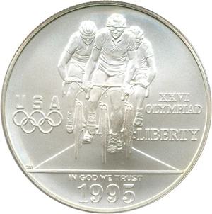 image for: 1995-D $1 PCGS MS70 (Olympic Cycling)