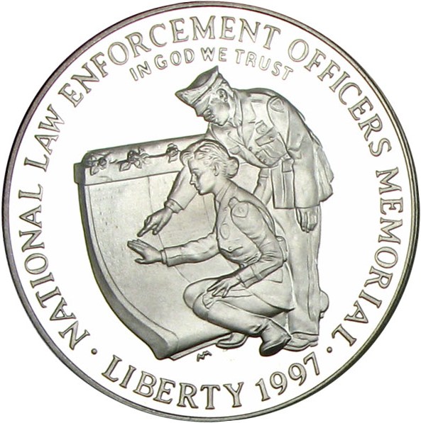image for: 1997-P $1 PCGS Proof 70 DCameo (Law Enforcement/Officers Memorial)