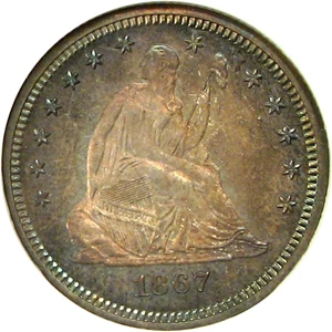 image for: 1867 25c NGC/CAC Proof 66