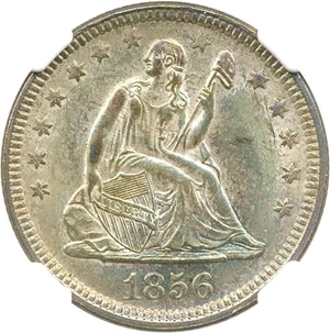image for: 1856 25c NGC/CAC MS64