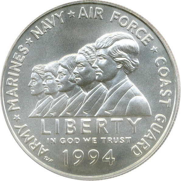image for: 1994-W $1 PCGS MS69 (Women in the Military)