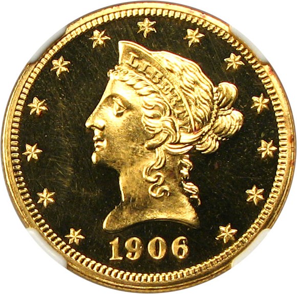 image for: 1906 $10 NGC Proof 64 Cameo