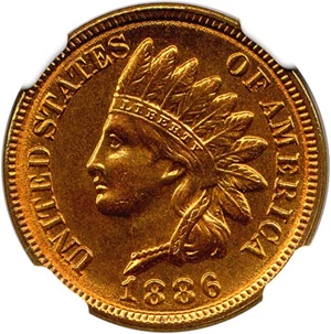 image for: 1886 1c NGC MS65 RD (Type 2)
