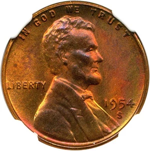 image for: 1954-S 1c NGC MS67 RB * Star *