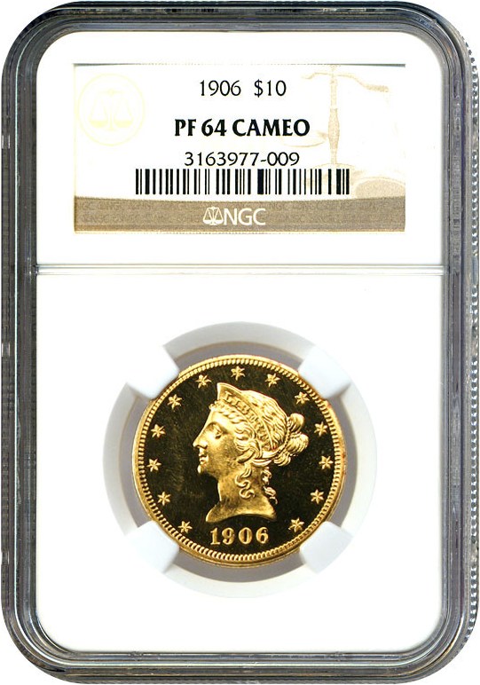 image for: 1906 $10 NGC Proof 64 Cameo