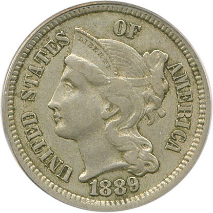image for: 1889 3cN PCGS/CAC XF45