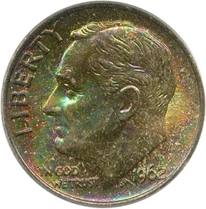 image for: 1962 10c PCGS MS66+ FB * Color *