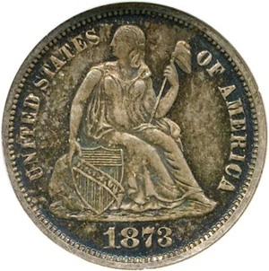 image for: 1873 10c NGC/CAC Proof 65 (No Arrows)