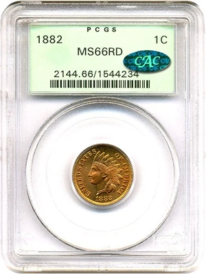 image for: 1882 1c PCGS/CAC MS66 RD OGH