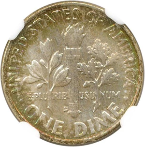 image for: 1957-D 10c NGC MS68 * Color *