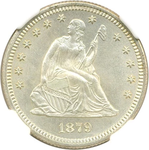 image for: 1879 25c NGC/CAC MS64