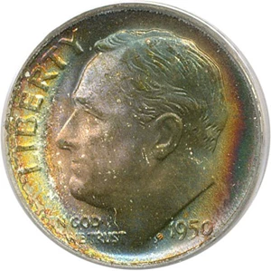 image for: 1950-S 10c PCGS MS68 * Color *