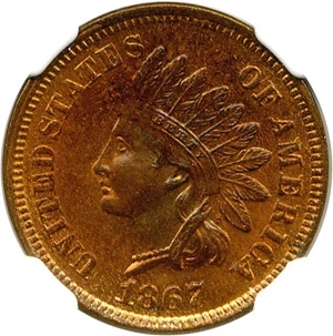 image for: 1867 1c NGC MS65 RB
