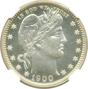 image for: 1900 25c NGC Proof 67 Cameo