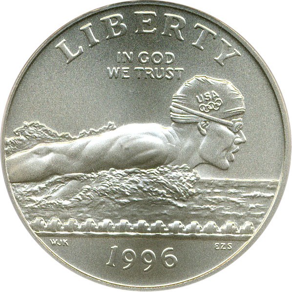 image for: 1996-S 50c PCGS MS70 (Olympic Swimming)