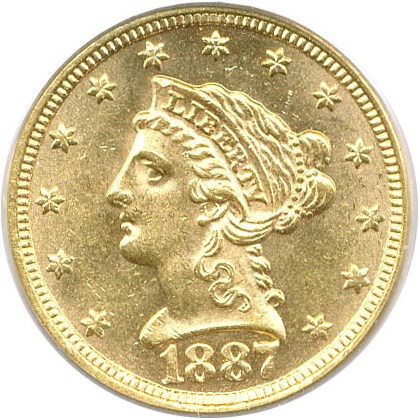 image for: 1887 $2 1/2 PCGS MS63