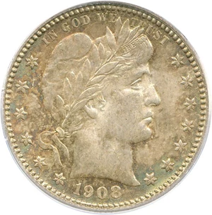 image for: 1908-O 25c PCGS/CAC MS65 * Color *