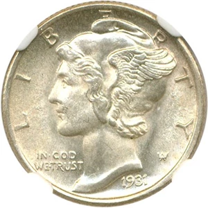 image for: 1931-S 10c NGC MS65