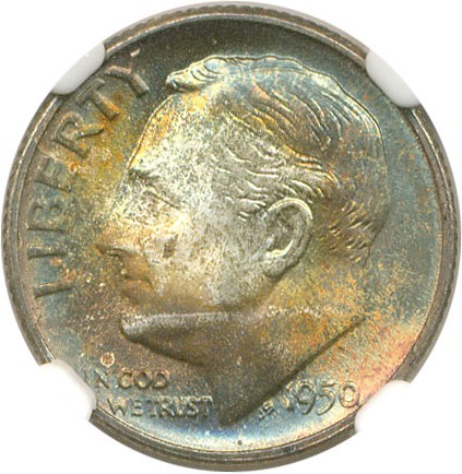 image for: 1950-S 10c NGC MS67+ * Color *