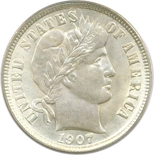 image for: 1907-O 10c PCGS MS65