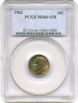 image for: 1962 10c PCGS MS66+ FB * Color *