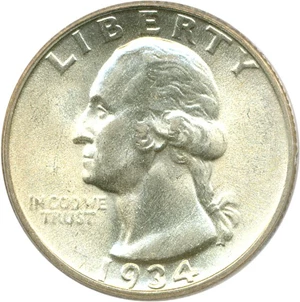 image for: 1934 25c PCGS MS64 (Light Motto)