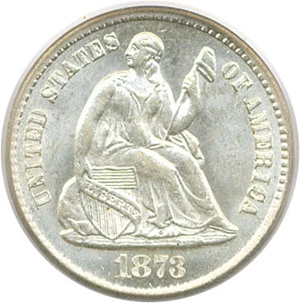 image for: 1873-S H10c PCGS/CAC MS64