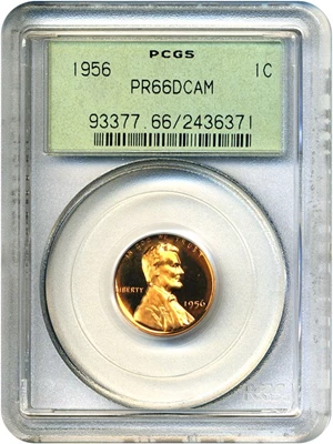 image for: 1956 1c PCGS Proof 66 RD DCameo OGH