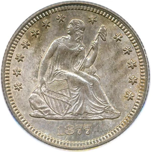 image for: 1877-CC 25c PCGS MS65