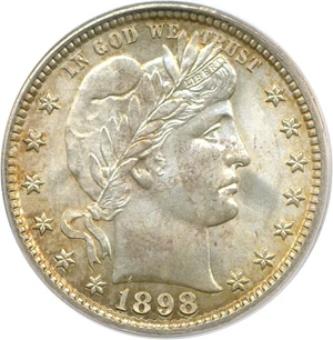 image for: 1898 25c PCGS MS66