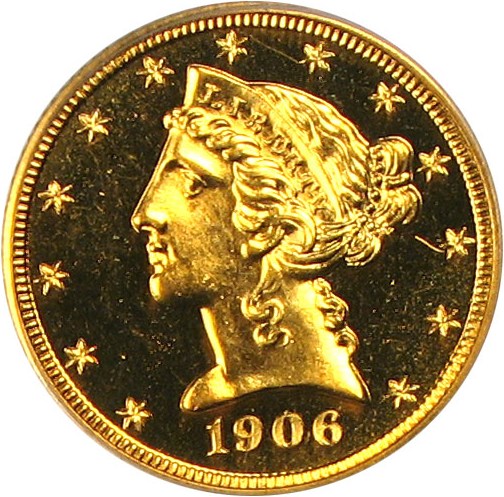 image for: 1906 $5 PCGS/CAC Proof 65 Cameo