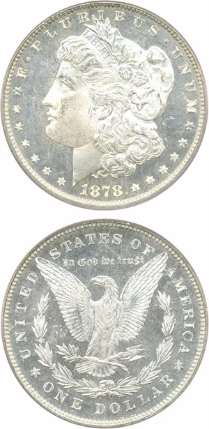 image for: 1878 7/8TF $1 PCGS MS65 DMPL (Weak, VAM-41A, 7/4)