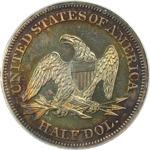 image for: 1858 50c PCGS Secure Proof 64 * Color *