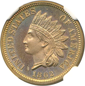 image for: 1862 1c NGC Proof 65