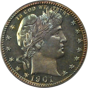 image for: 1901 25c PCGS/CAC Proof 65 * Color *