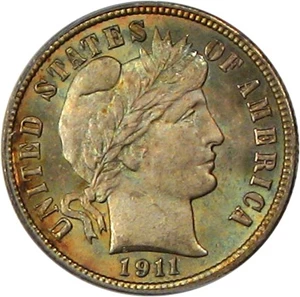 image for: 1911-S 10c PCGS/CAC MS66 * Color *